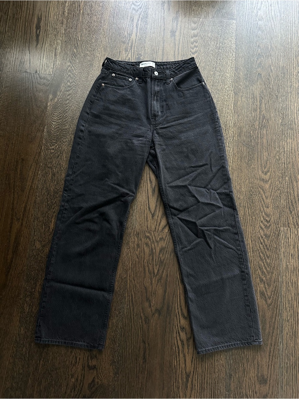 Abercrombie & Fitch CURVE LOVE The Loose High-Rise Jean - Washed Black